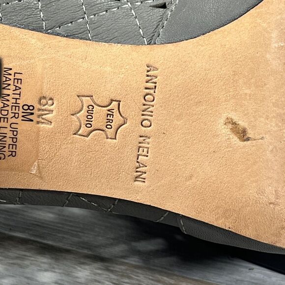 Antonio Melani Woman's MENA Gray Leather Ankle Pumps Heels Size 8 - Picture 5 of 9